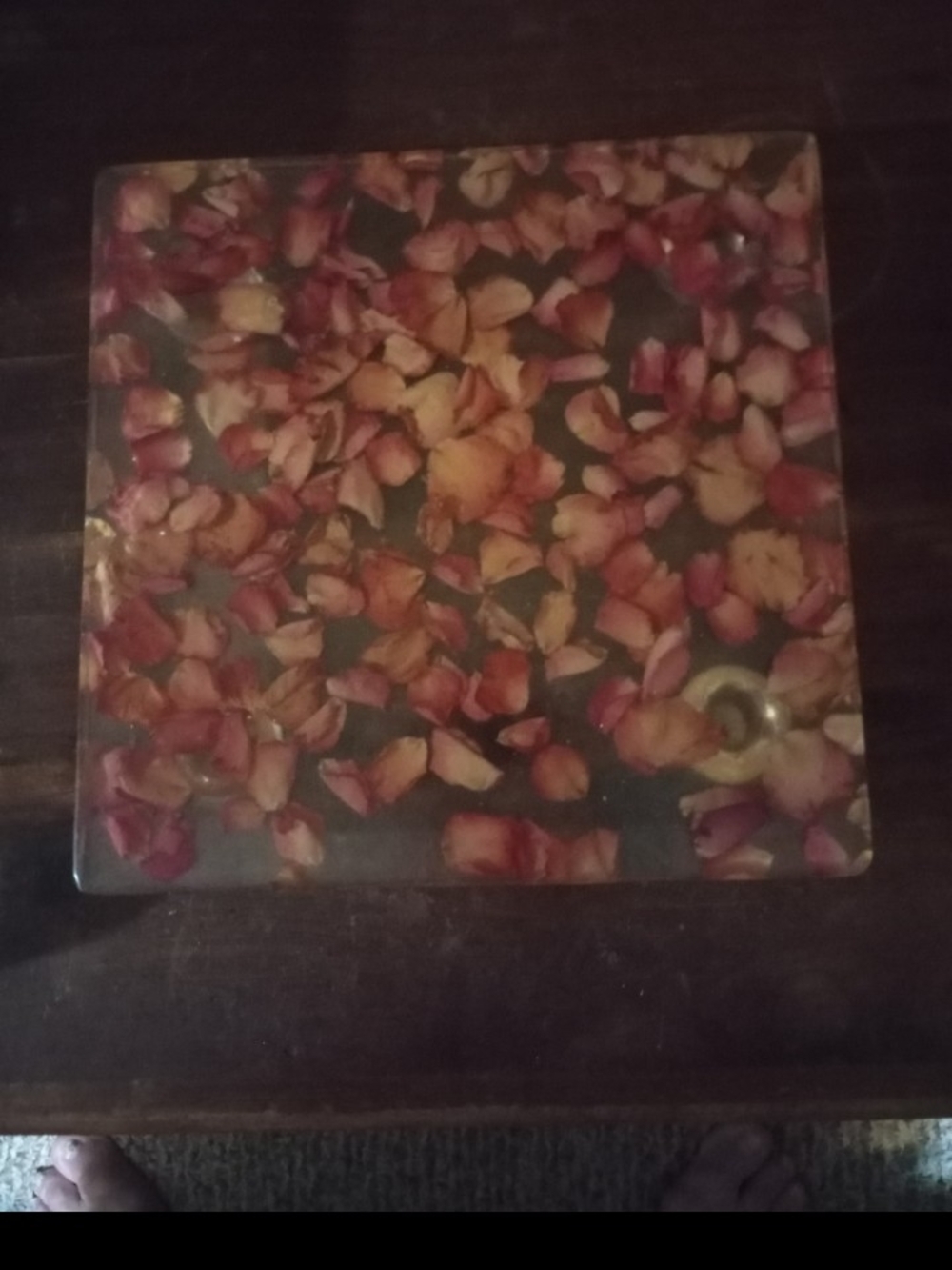 Decorative Rose Petal Accent Trivet- Pink and Cream